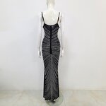 See Through Dress Manufacturer - OEM/ODM NOVANCE Trendy 2023 Black Tassels Shiny Diamonds Bridesmaid