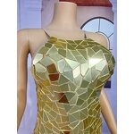 Hot Products Dress Factory - OEM/ODM Novance Y4491 Golden Irregular Mirror-like Sequins Cocktail