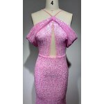 Women's Active Wear Manufacturer - OEM/ODM NOVANCE Off Shoulder Pink Elegant Long Sheer Ball Gown