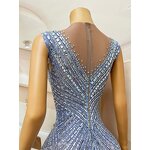 Formal Maxi Dress Manufacturer - OEM/ODM Novance Y4610 Wholesale Rhinestone Slit Elegant Sleeveless