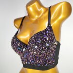 Shiny Diamond Top Factory - OEM/ODM NOVANCE 2023 Purple Deep V Sexy Hot Girls Performance Wear