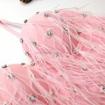 Christmas Tassel Top Factory - OEM/ODM Novance Beads Pink Feather Suspenders Inner Bottoming Short