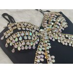 Vintage Dress Factory - OEM/ODM NOVANCE B3165-B Fall 2022 Graceful Sexy Deep V Blingbling Crystal