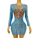 Mini Club Dress Manufacturer - OEM/ODM NOVANCE Elegant 2023 Sexy Dazzling Diamonds Blue