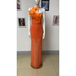 New Arrivals Dress Manufacturer - OEM/ODM NOVANCE 2023 Elegant Feather Unique Orange Bling Sequins