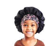 Hair Bonnet Manufacturer - Comfortable Kids Printing Stretchy Wide Band Satin