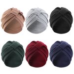 Headscarf Manufacturer - Winter Cotton Soft Knotted Style Solid Color Turban