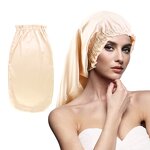 Satin Long Bonnet Supplier - Logo Custom Wide Elastic Band for Braids