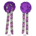 Hair Bonnets Factory - Custom Logo Bohemian Pattern Satin Bonnet Polyester