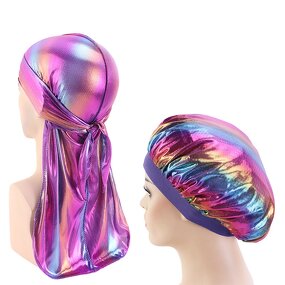 Do Rag Manufacturer - Fashion Colorful Couples Laser Do Rag Sleeping Cap