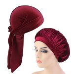 Durags Manufacturer - Hot Sale 2pcs/Set Velvet Men Sleep Caps and Bonnets