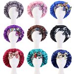 Hair Bonnets Factory - Custom Logo Bohemian Pattern Satin Bonnet Polyester