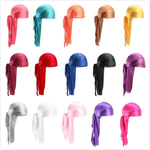 Du Rags Supplier - Colorful Cheap Price Satin Silky Plain Unisex Headwrap