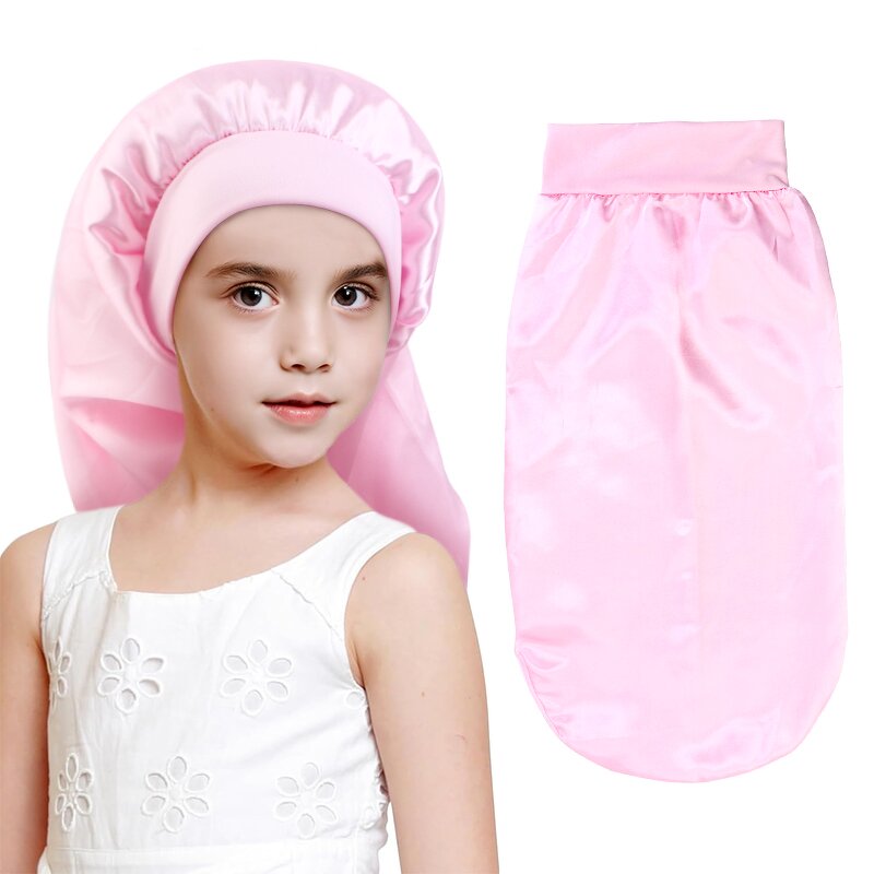 Long Satin Bonnet Manufacturer - Private Custom Logo New Kids Size Girls