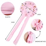 Satin Hair Bonnets Factory - Long Tail Custom Logo Butterfly Patterns Printed