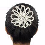 Hair Snood Supplier - Pearl Beaded Elastic Crochet Hairnet Ballet Bun Covers