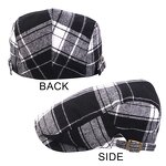 Flat Cotton Hat Supplier - Unisex Adjustable Colorful Striped Plaid Ivy