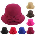Fedora Bucket Caps Supplier - Wool Felt with Roll-up Brim Women Dome Top