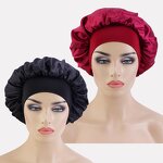 Satin Bonnet Supplier - 2 Pcs Set Custom Logo Wide Brimmed Sleep Night Cap