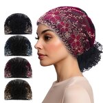 Turban Hat Manufacturer - Women Lace Flower Muslim Islamic African Pearl
