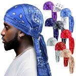 Head Wraps Manufacturer - Custom Printed Paisley Extra Long-Tail Doo Rag