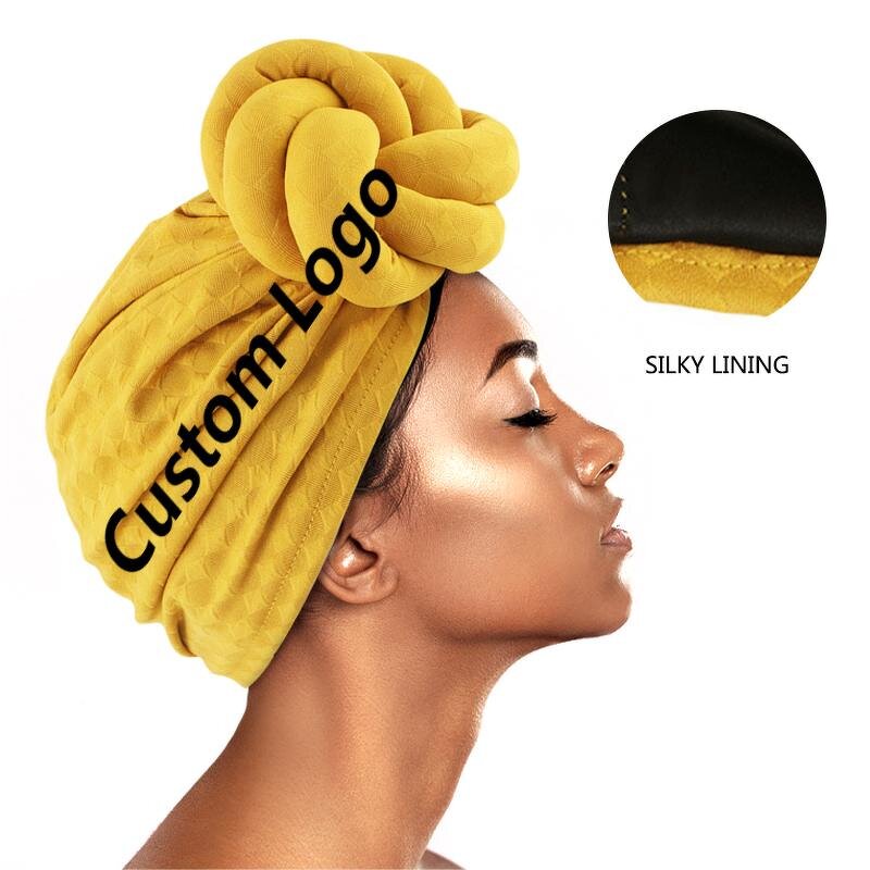 Headwraps Factory - Beauty Design Custom Logo Double Layer Knot Turban