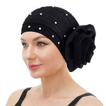 Turban Head Warp Supplier - 3D Flower Beaded Mesh Designer Headbands for Women