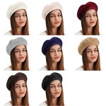 Wool Berets Supplier - Women French Artist Style Retro Plain Beret Winter