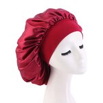 Sleep Hats Supplier - Custom Elastic Band Extra Size Satin Bonnets with Band