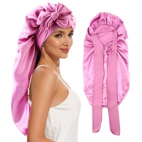 Sleeping Cap Manufacturer - Custom Logo Luxury Adult Long Hair Satin with Tie
