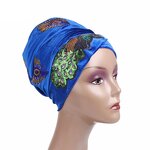 Velvet Head Scarf Supplier - Peacock Patterns Stretch Warm Turban for Women
