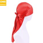 Durag Supplier - Thickened Custom Logo Bandana Silky Long Tail Solid