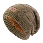 Slouchy Beanie Supplier - Winter Warm Windproof Soft Wool Knit Plush Lined