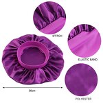 Sleep Hats Supplier - Custom Elastic Band Extra Size Satin Bonnets with Band