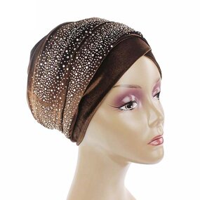 Turban Caps Manufacturer - Rhinestone Velvet African Wrap Headscarf Chemo