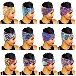Headband Supplier - African Print Stretch Cotton Elastic Turban Head Scarf