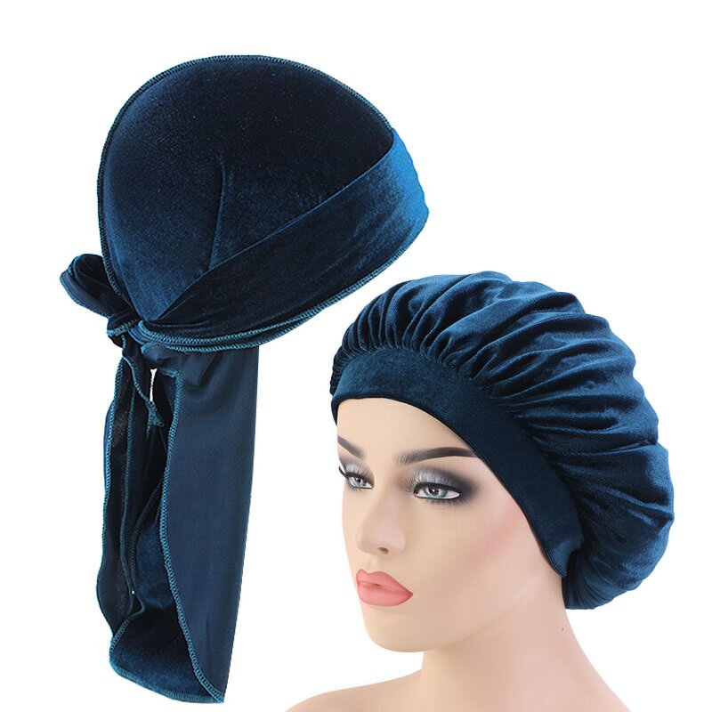 Durags Manufacturer - Hot Sale 2pcs/Set Velvet Men Sleep Caps and Bonnets