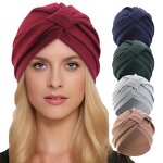 Headscarf Manufacturer - Winter Cotton Soft Knotted Style Solid Color Turban