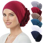 Head Wrap Supplier - Flower Turban Bandana Cancer Chemo Beanie Pleated