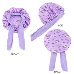 Satin Bonnets Supplier - Custom Logo Wide Band Kids Floral Sleep Cap