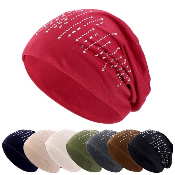 Beanie Hats Supplier - Rhinestone Slouchy Hip-Hop Caps Light Weight Soft