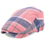 Flat Cotton Hat Supplier - Unisex Adjustable Colorful Striped Plaid Ivy