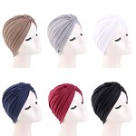 Twist Turban Supplier - Summer Breathable Polyester Plain Color Chemo Cap