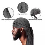Durag Supplier - Cross-Border Vintage Ripped Silk Screen Printed Men's Tie-Up