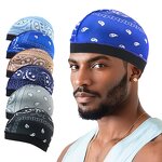 Skull Cap Supplier - Paisley Pattern Cooling Soft Polyester Spandex Dome