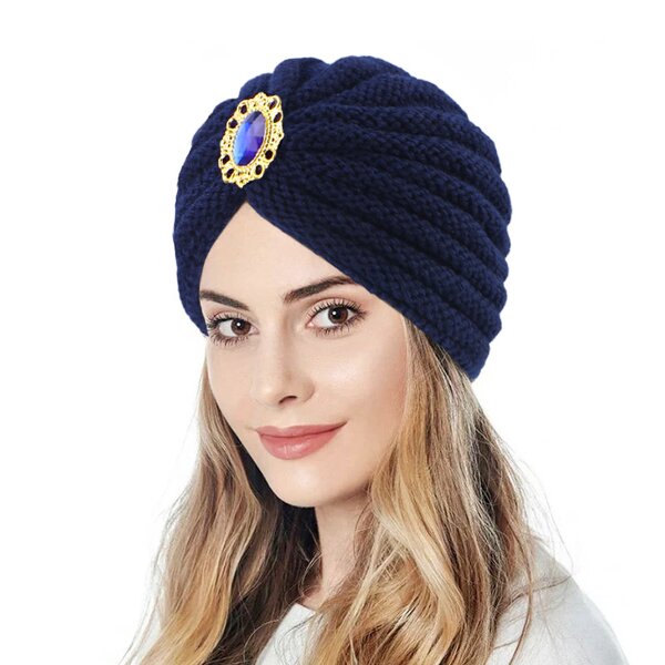Winter Women Beanie Manufacturer - Diamond Knitted Turban Head Wrap Warm