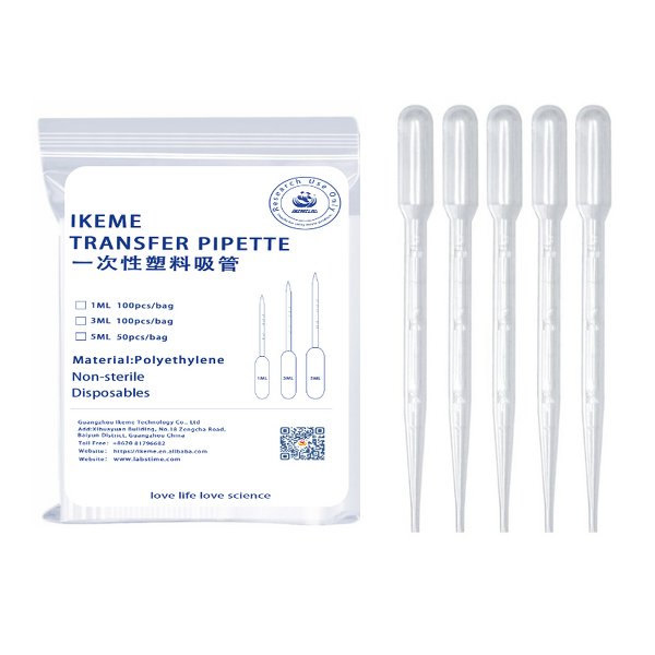 Graduated Pipette Manufacturer - OEM/ODM IKEME Lab 1-5ml Plastic Pipetting Transfer Dropper Pasteur