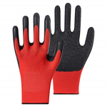 Work Gloves Supplier - Factory Wholesale Latex Coated Polyester Non-Slip Wrinkled