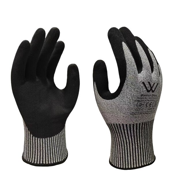 Industrial Safety Gloves Supplier - High Quality 5-Grade Nitrile Frosted HPPE