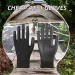 Safety Gloves Supplier - High Quality 13-Needle Black PU Palm Excellent Grip